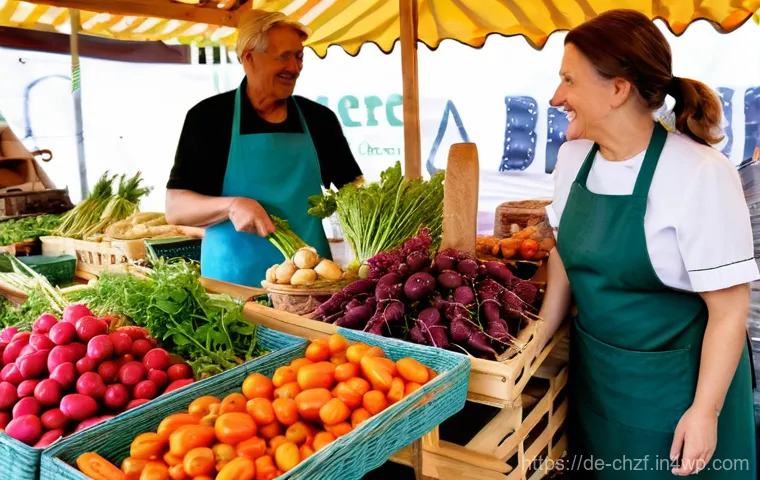 식재료 활용  재료 본연의 맛 살리기 - ### Prompt 1: The Vibrant German Farmer's Market
