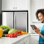 Home 12 효율적인 식재료 보관 방법과 활용법 - **Prompt 1: Mindful Grocery Planning and Fresh Produce**
"A brightly lit, modern kitchen. An adu...